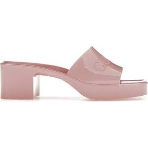 Gucci Pink Rubber Slide Sandals